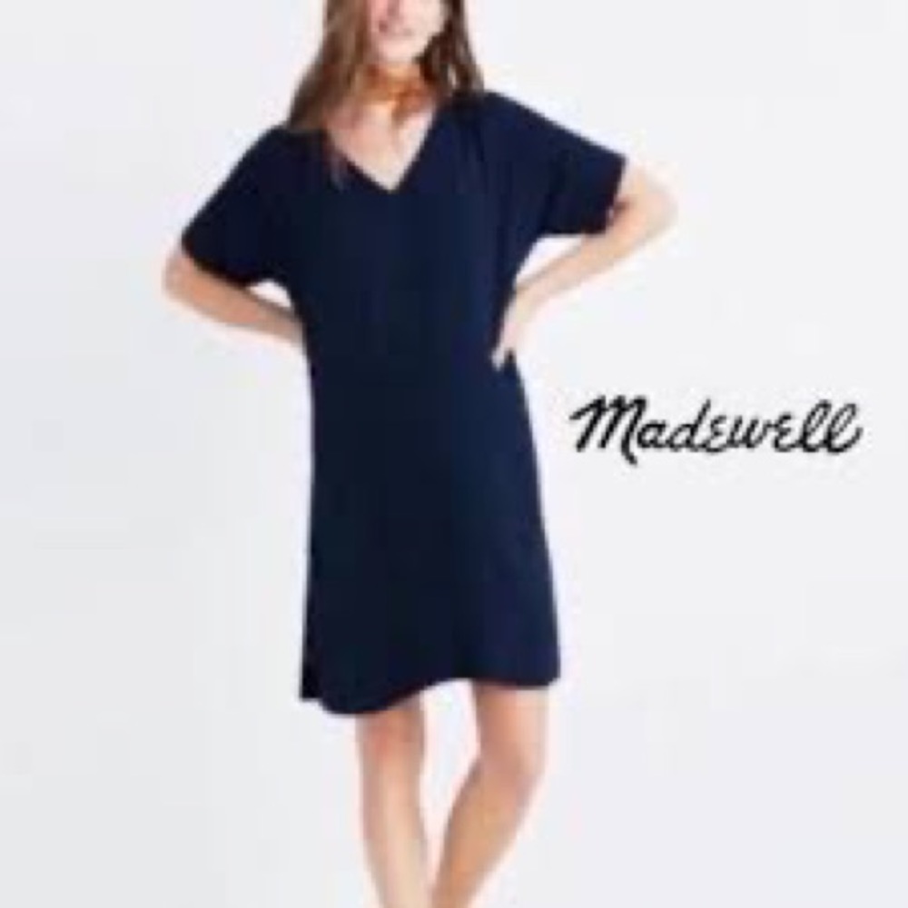 Madewell beautiful dark navy blue shift dress from Nordstroms.